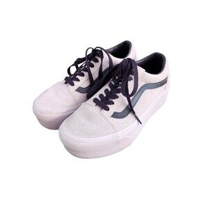 Vans Old Skool Stackform Shoes Women 6  Lavender Suede Purple Laces Platform